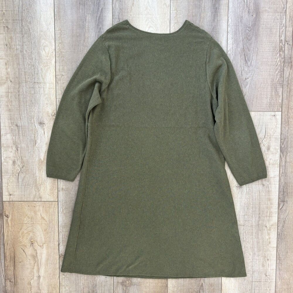 J. Jill Womens Green Sweater Dress 2X Cotton Capsule Classic Minimalist Teacher - Picture 6 of 12